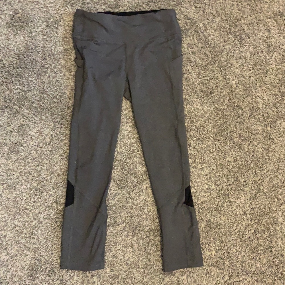lululemon Grey Capri Leggings with Black Accents